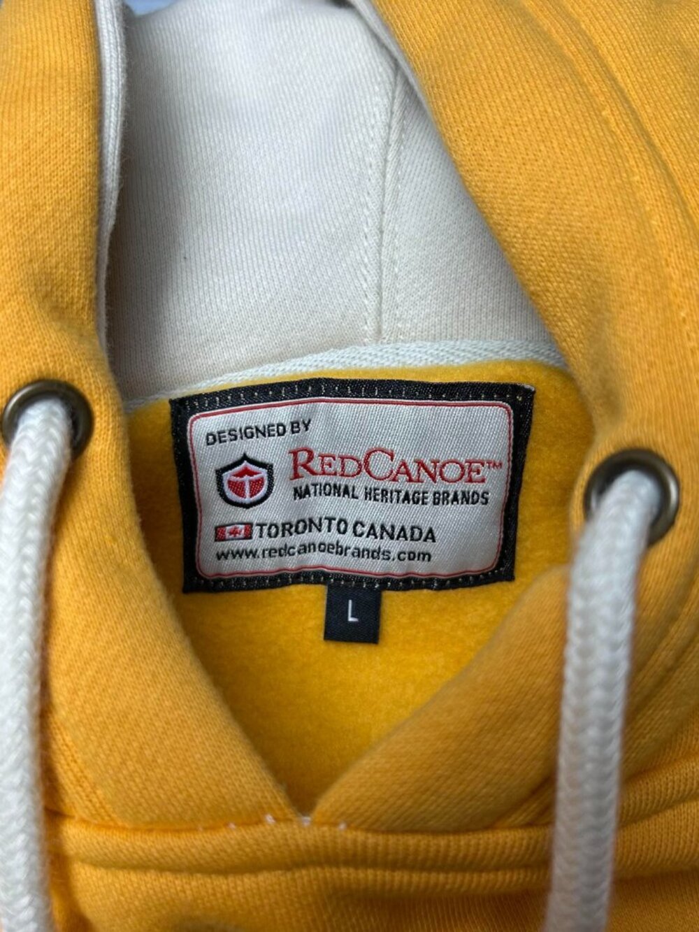 Mens Land Rover X Red Canoe Heritage Pullover Hoody L Yellow Graphic Logo - Picture 2 of 8